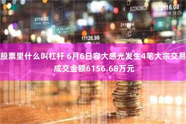 股票里什么叫杠杆 6月6日容大感光发生4笔大宗交易 成交金额6156.68万元